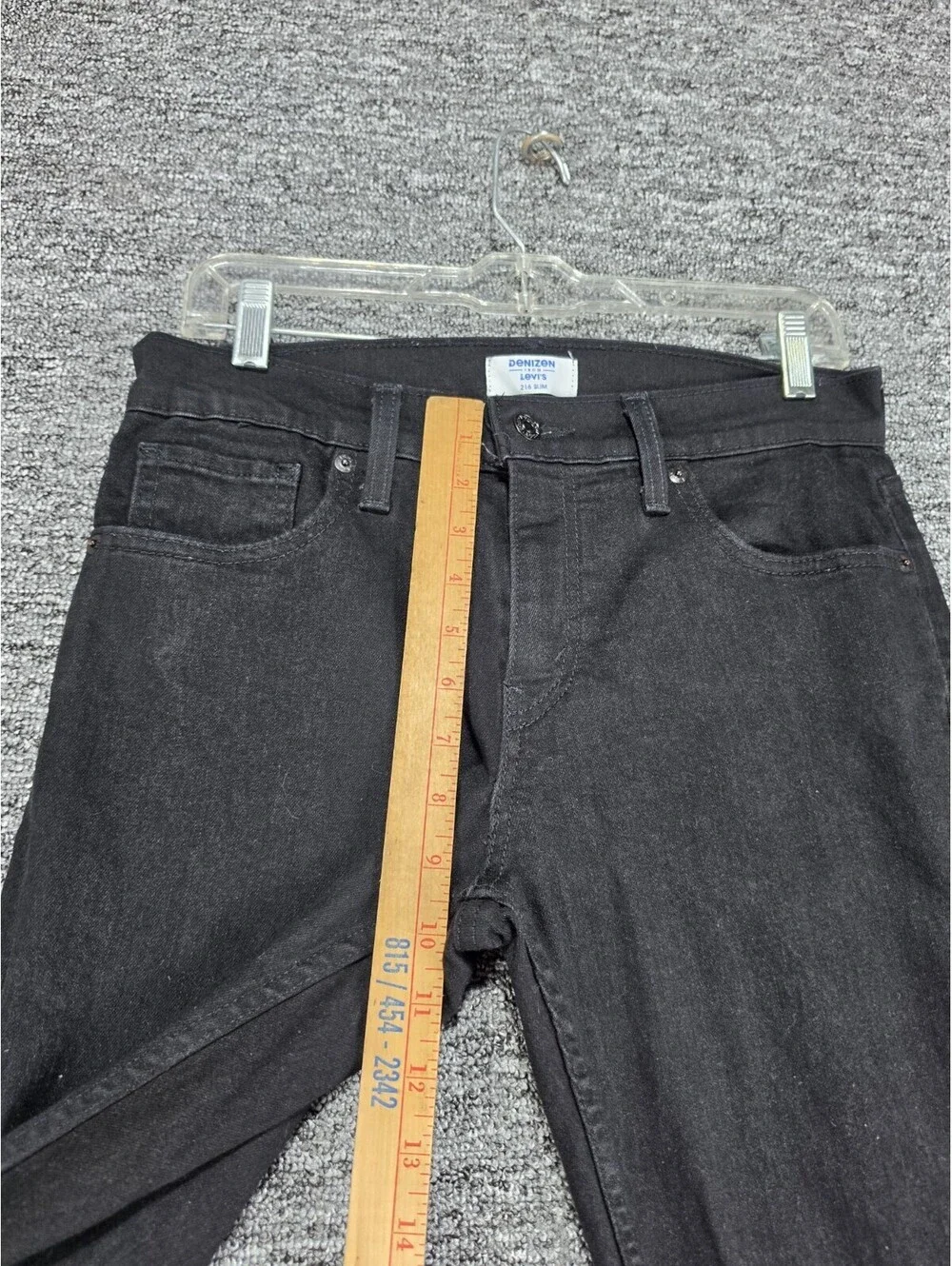 Denizen from Levi's Men's Slim Fit Black Dark Wash Denim Jeans Stretch 5-Pocket